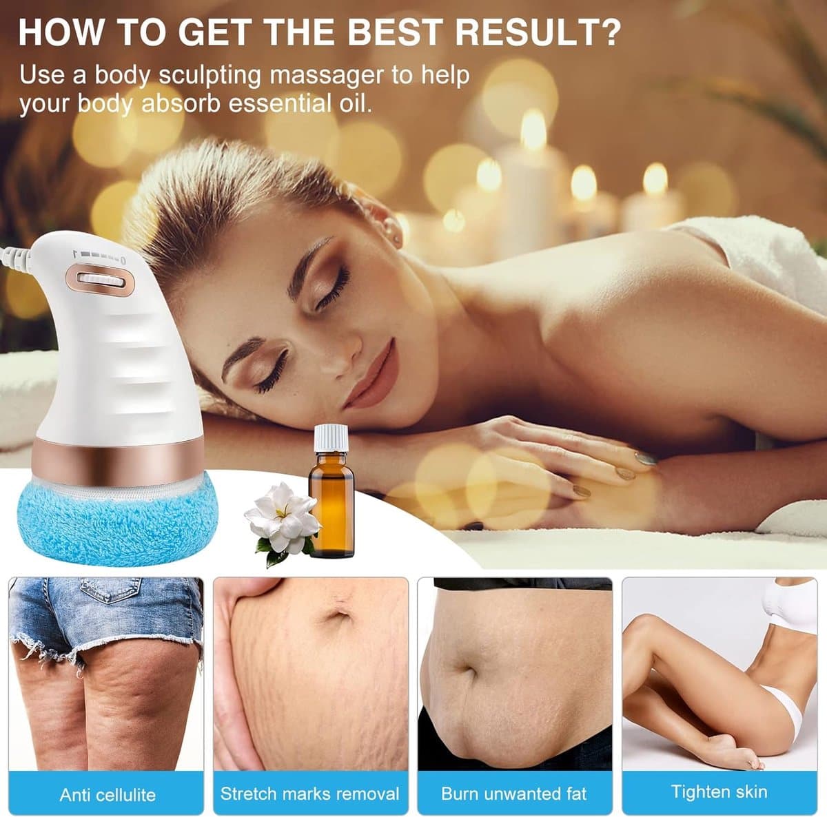 Cellulite Massage Apparaat - Elektrische Body Massager - Afslank Massageapparaat - Handheld Massage Tool - Lichaamsmassage voor Buik Billen Benen Armen - Huidverzorging thumbnail 4