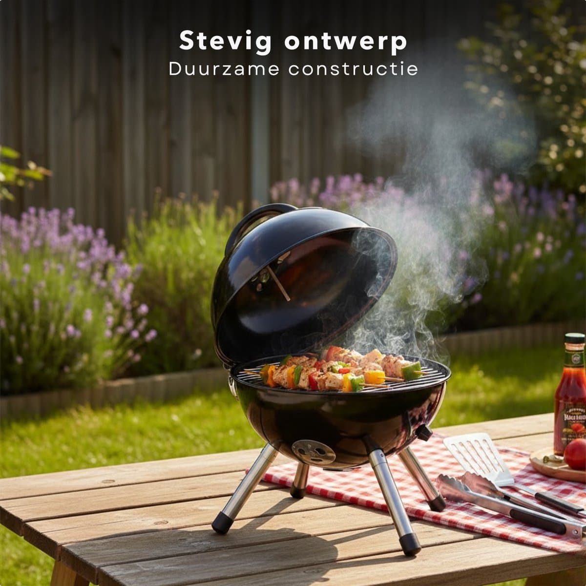 Cheqo® Kogelbarbecue - Houtskoolbarbecue - Houtskool Bbq - Kogel Bbq - Kolenbarbecue - Kogelgrill - Ronde Barbecue - Ronde Bbq - Barbecue Met Deksel - Houtskoolgrill - Draagbare Houtskool Bbq - Draagbare Barbecue thumbnail 2