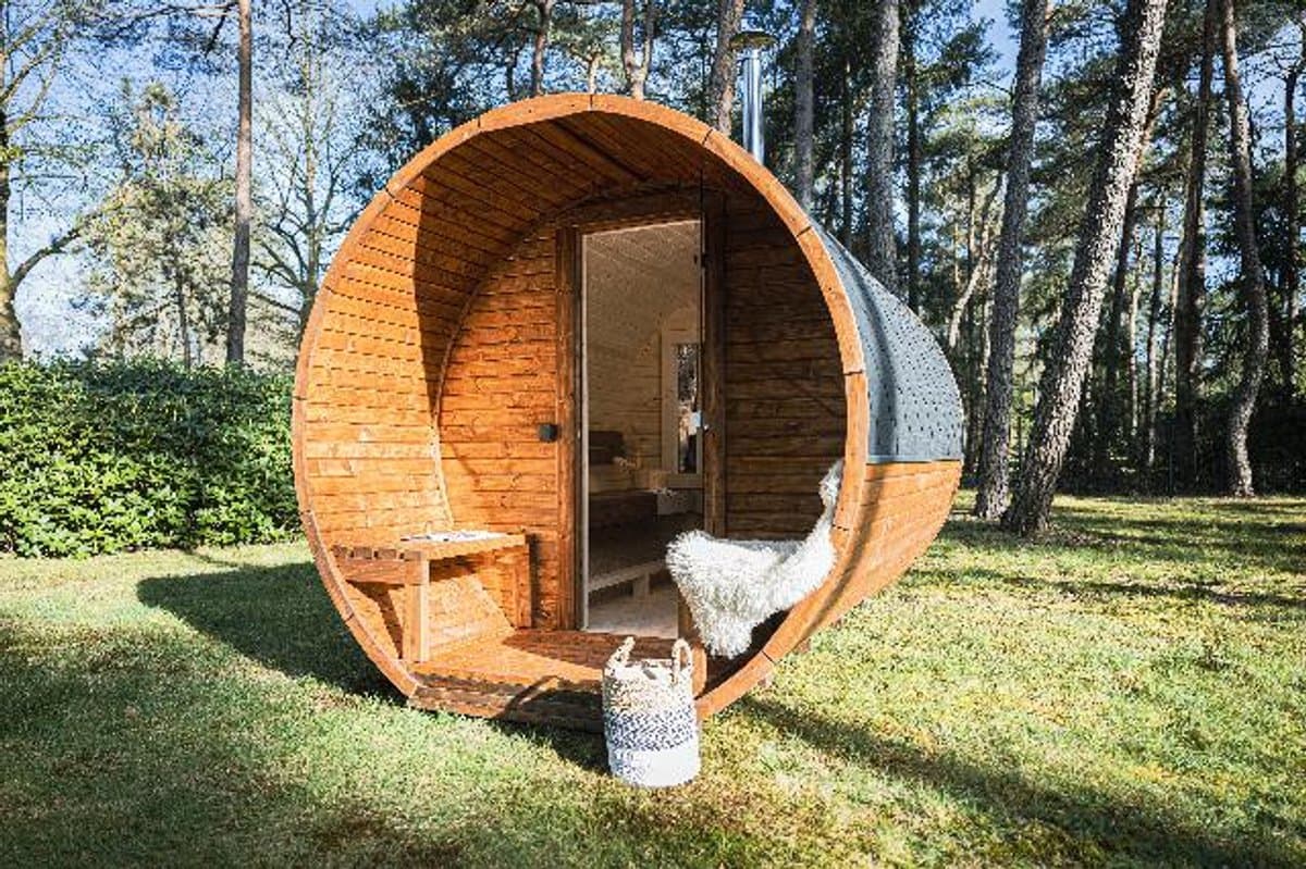 Barrelsauna 2 meter 6 persoons Harvia houtkachel thumbnail 8