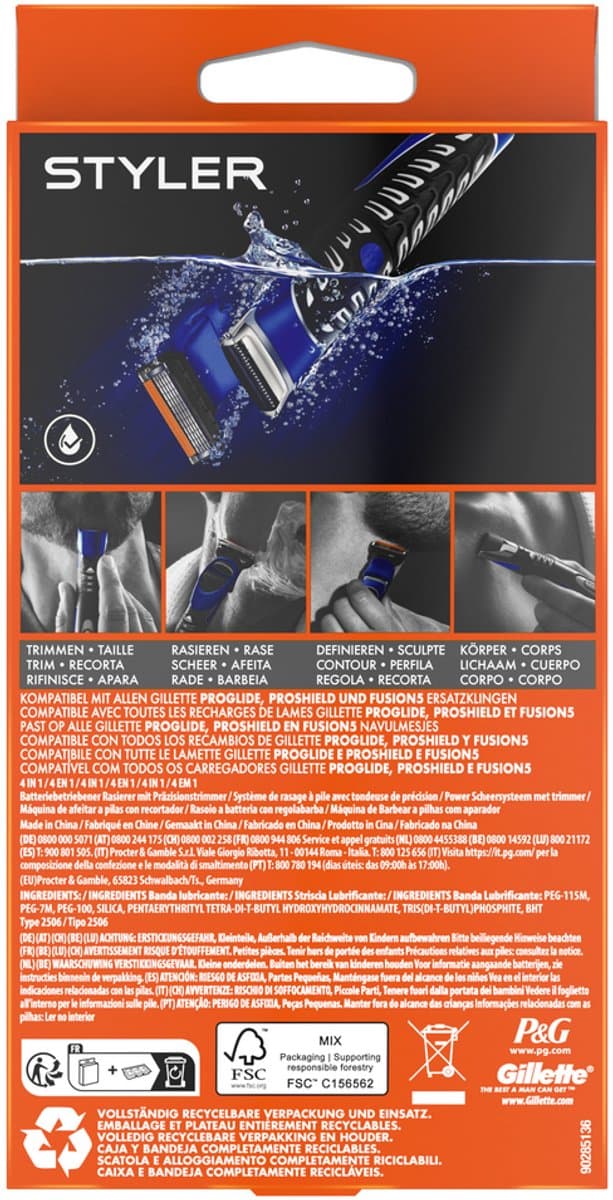 Gillette All In One: scheren, trimmen & contouren - waterdicht thumbnail 4