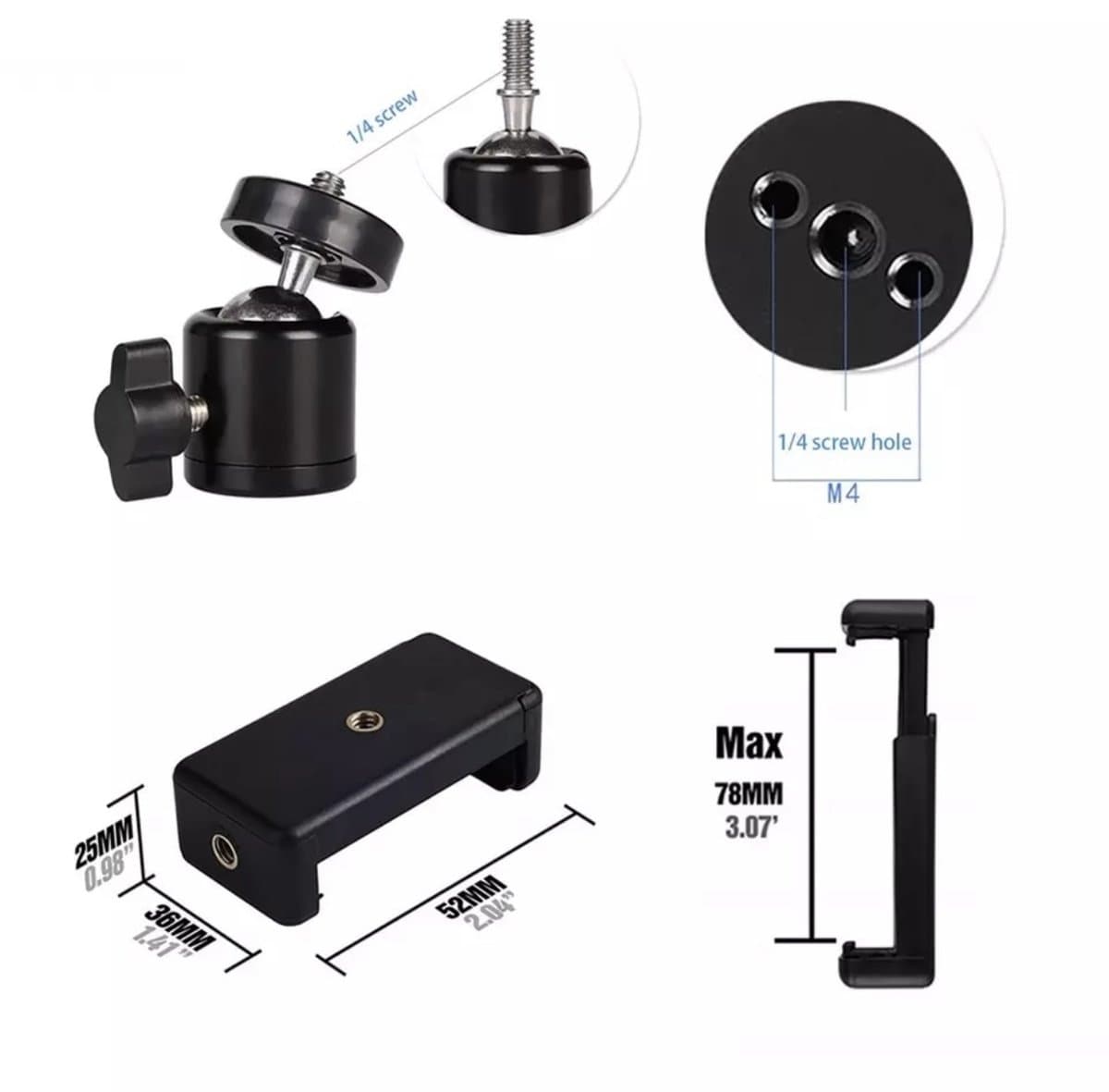 HiCHiCO® Smartphone Statief 210Cm Voor Fotocamera en Smartphone - iPhone - Canon – Nikon - Spiegelreflexcamera Inc. Bluetooth Remote Shutter, Telefoonhouder, 360 ° Draaigreep horizontaal / Camerastatief - Tripod thumbnail 7