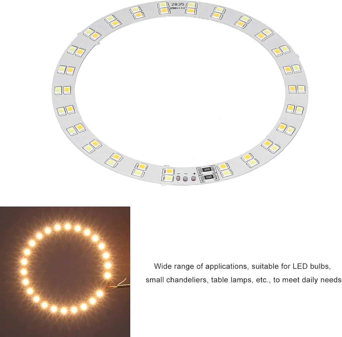 Set van 2 LED make-up lampen met 2 kleuren lichtringen, USB-aangedreven - 10W, Make-up verlichting voor make-up spiegel - 3V-5V - Koud en warm licht - Lichtplaat met verlichting. thumbnail 7