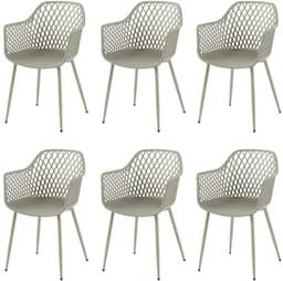 Productfoto van EGGREE Set van 6 Tuinstoelen met Armleuningen - Loungestoelen