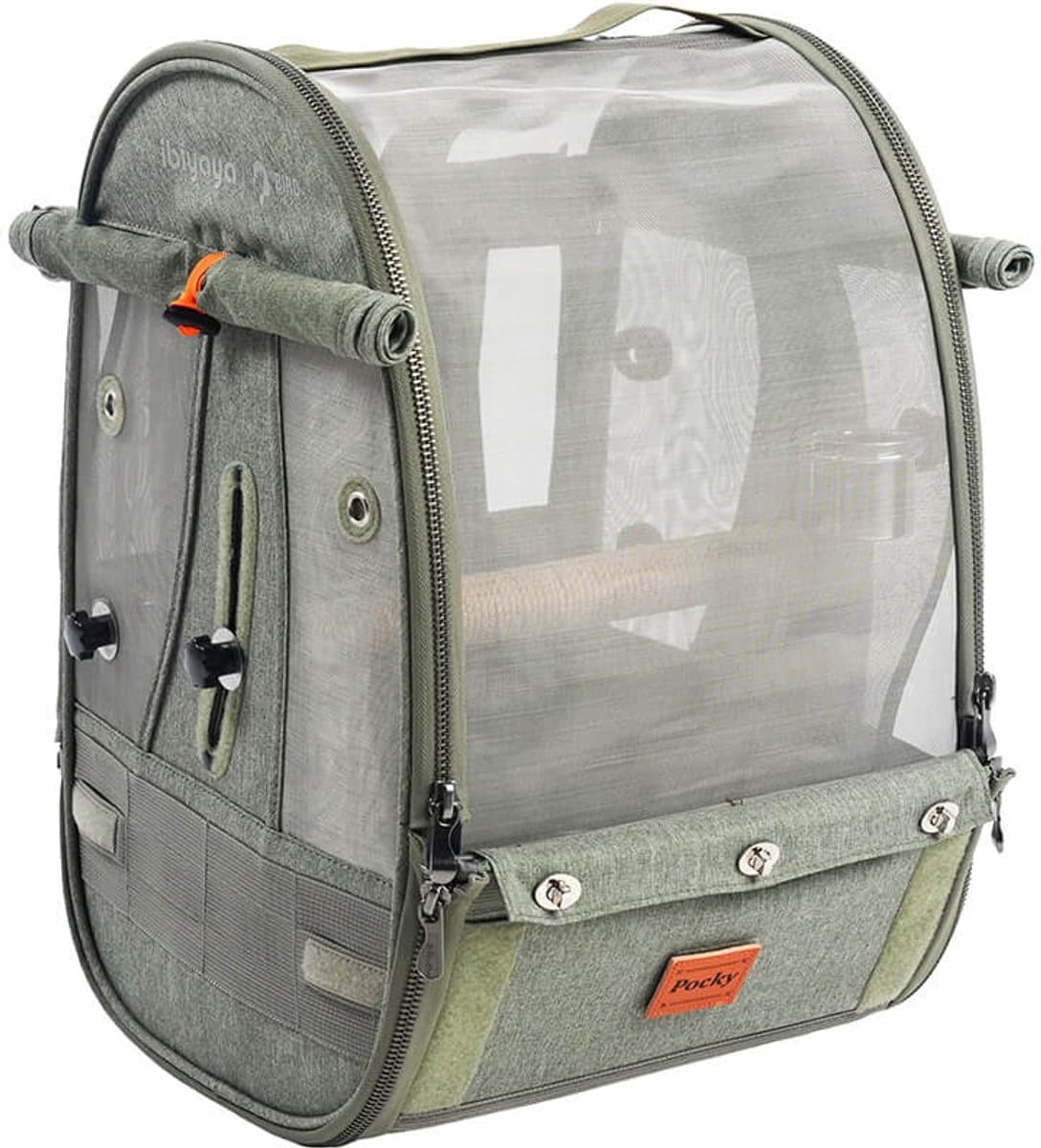 Ibiyaya TrackPack Vogel Rugzak Medium – Reistas Voor Papegaaien En Vogels – Vogel Backpack Met Zitstok – Ademend En Veilig – Jungle Green thumbnail 6