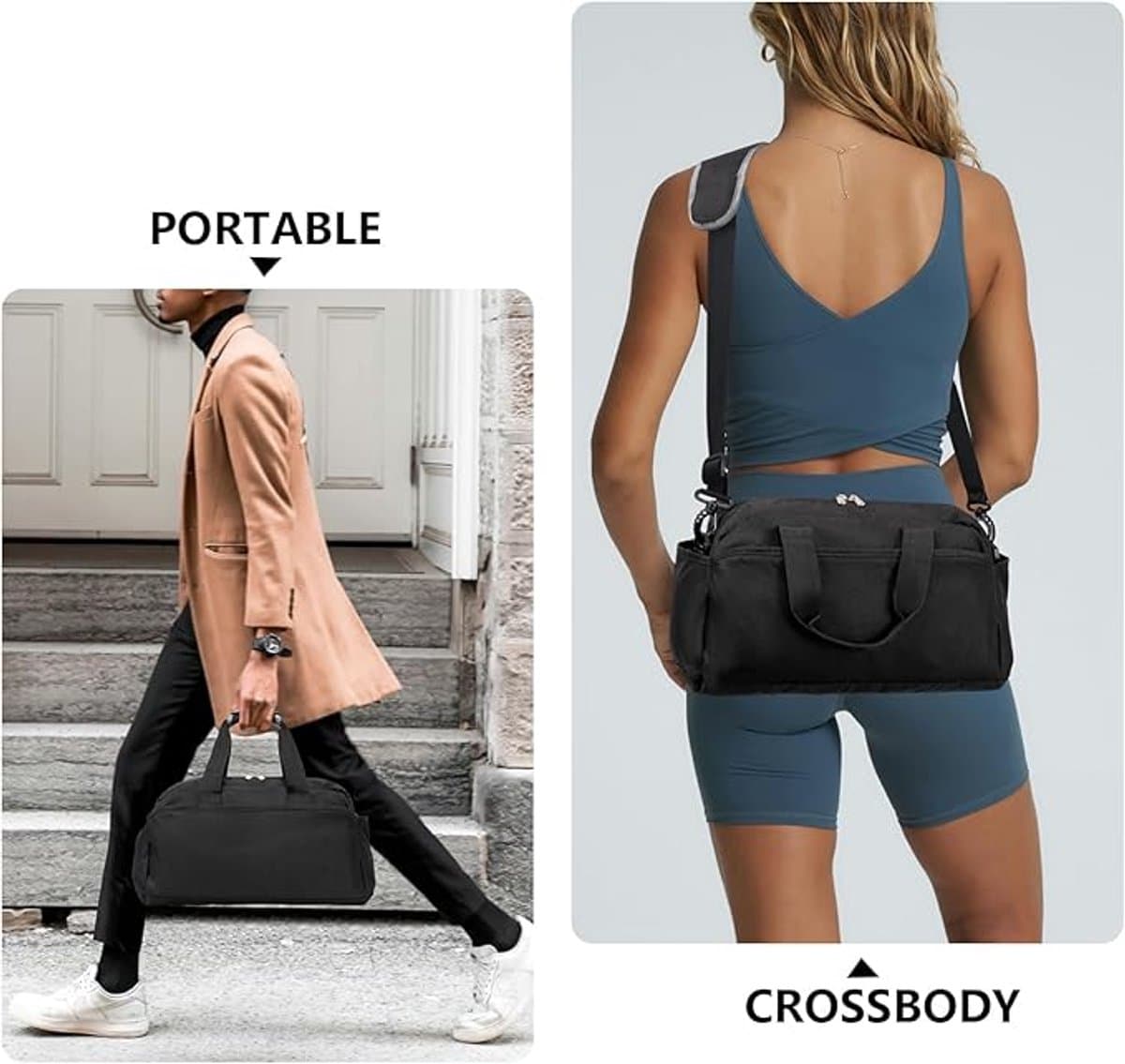 Kleine sporttas voor heren en dames, mini-reistas voor reizen en sport, lichtgewicht handbagagetas, 35,5 cm thumbnail 7