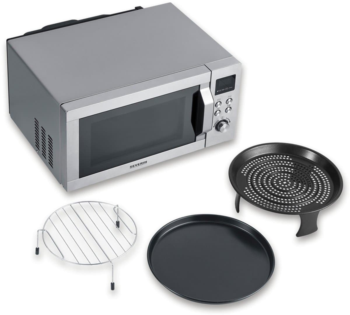 Severin MW 7918 CrispyWave Magnetron – 4-in-1 – Grill – Heteluchtfriteuse – Oven – 230°C – Pizzaplaat – RVS thumbnail 6