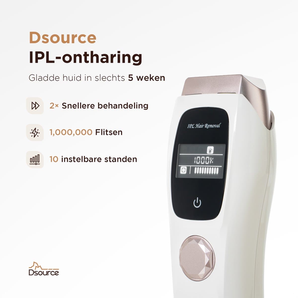 Dsource® IPL Ontharingsapparaat met 1M flitsen, 10 standen thumbnail 7