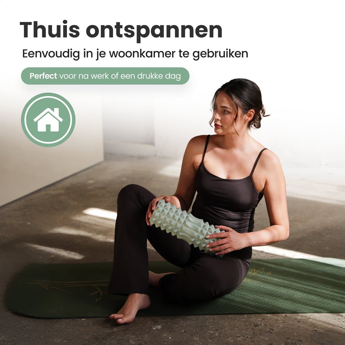 Ryce® Foam Roller - Massage - Triggerpoint - 33cm - Medium - Mintgroen thumbnail 4
