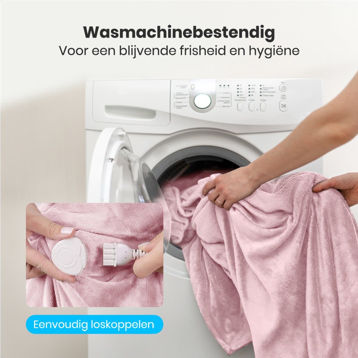 Auronic Elektrische Deken - 200 x 180 cm - 2 Persoons Warmtedeken - 9 Warmte en Timerstanden - Verwarmingsdeken - Sherpa Fleece - Roze thumbnail 5