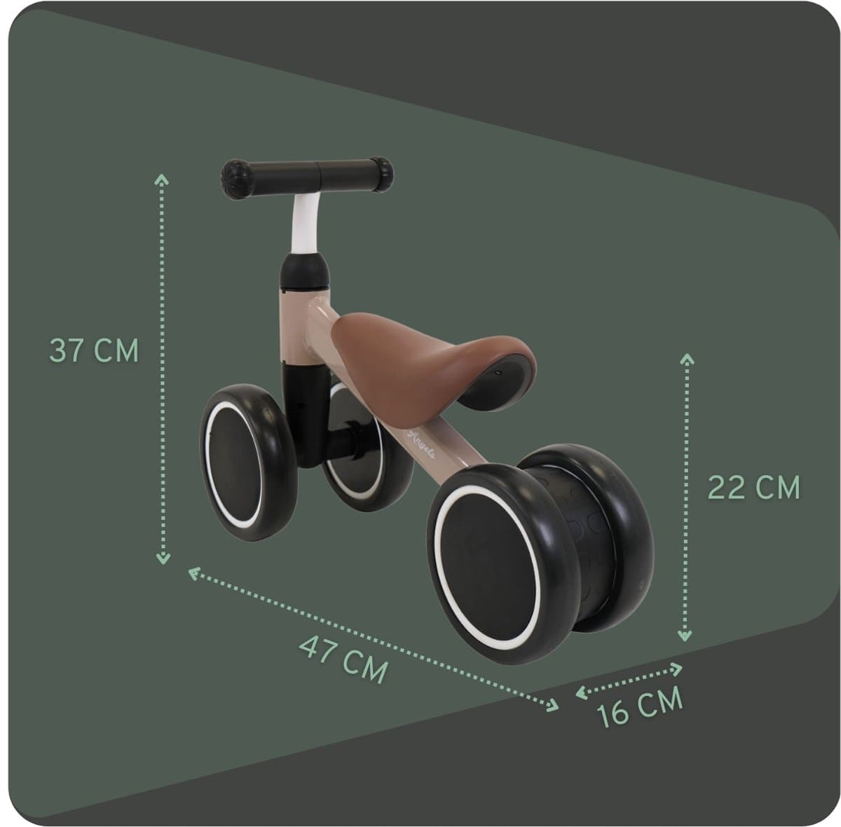 Bandits & Angels Loopfiets Little Starter Sand Beige vanaf 1 Jaar voor Jongens en Meisjes - Metaal - Beige Loop Fiets - Compact en Veilig voor Binnen en Buiten thumbnail 4