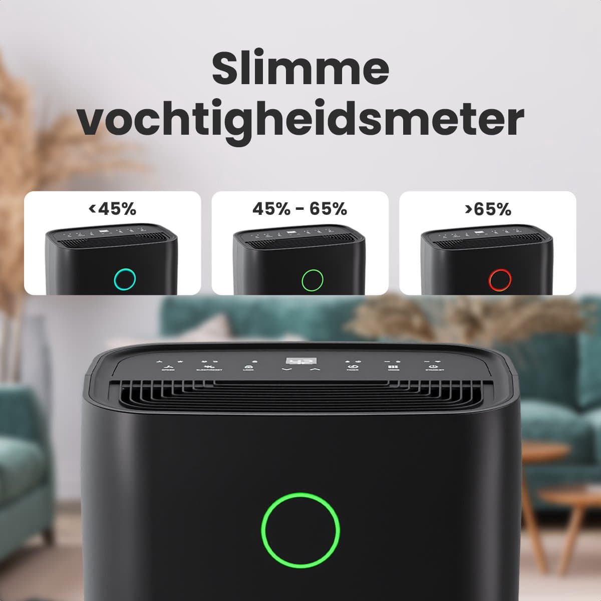 Auronic Luchtontvochtiger - Compact Series - 20L per dag - 4L Waterreservoir - Was-droog functie - Slaapkamer, Badkamer en Woonkamer - Vochtopnemer voor in Huis - Dehumidifier - Zwart thumbnail 6