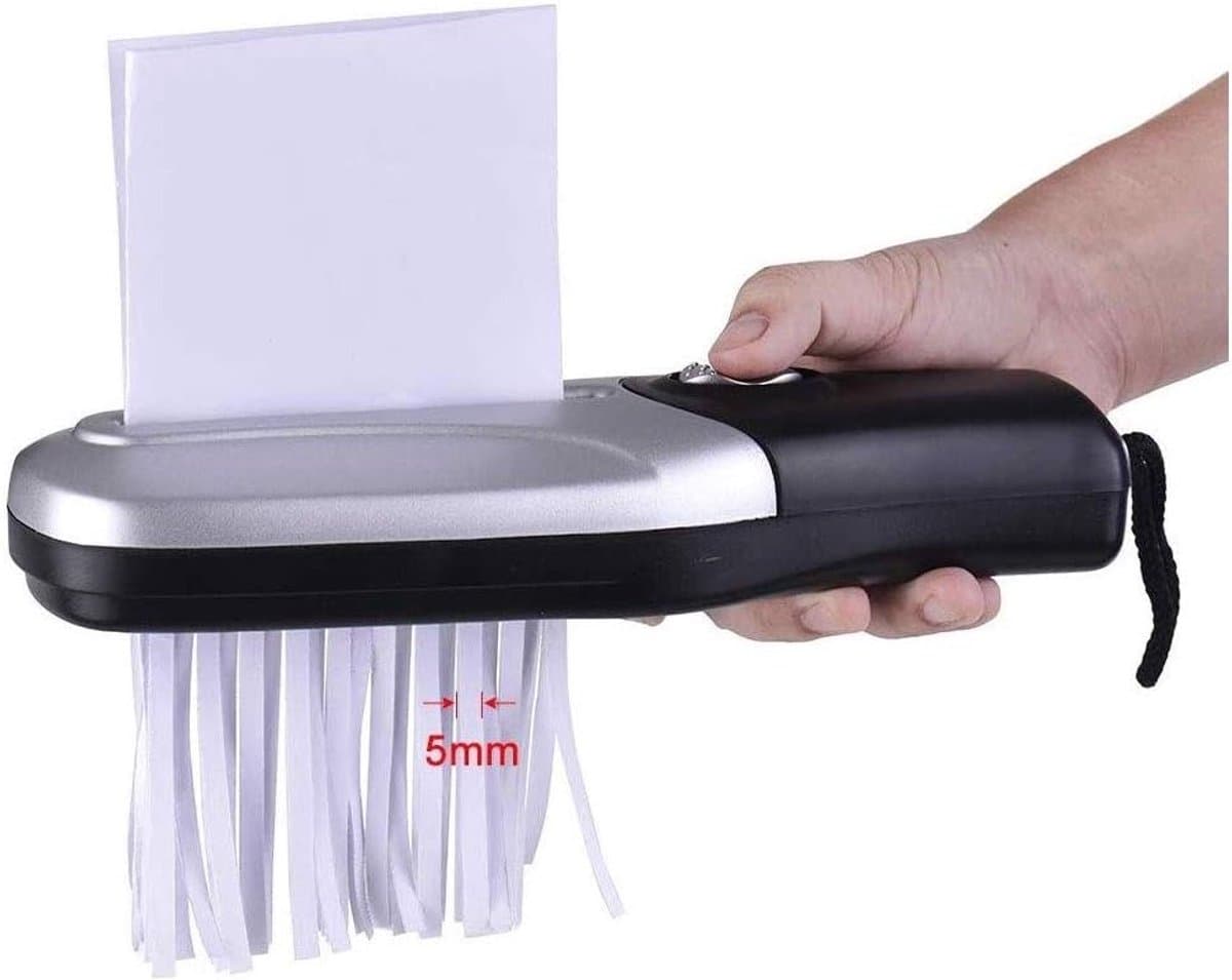 Papierversnipperaar - Vernietiger - Draagbare Papier - Strips Snijden - Voor Home Office - Duurzaam - Snel Shredder thumbnail 4