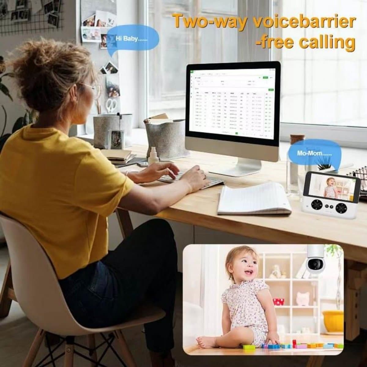 Babyfoon Met Camera - Video en Audio - Baby Monitor - 4.3 Inch - Wit thumbnail 2