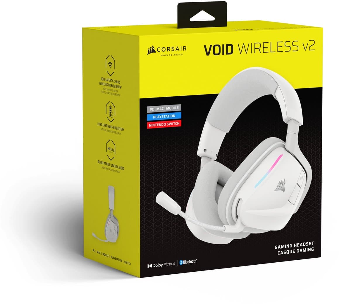Corsair Void RGB V2 Wireless - Draadloze Gaming Headset - Spatial Audio - Wit - PC/PS5/PS4/Switch thumbnail 6