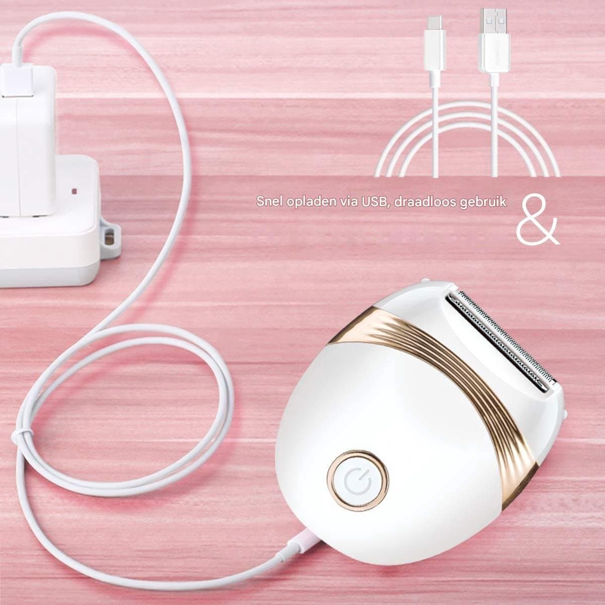 Epilator - epileerapparaat dames - gezichtsepilator vrouw - epilator dames - epilator gezicht - nat en droog ontharingsapparaat - voor armen, benen, gezicht, oksels - wit thumbnail 2