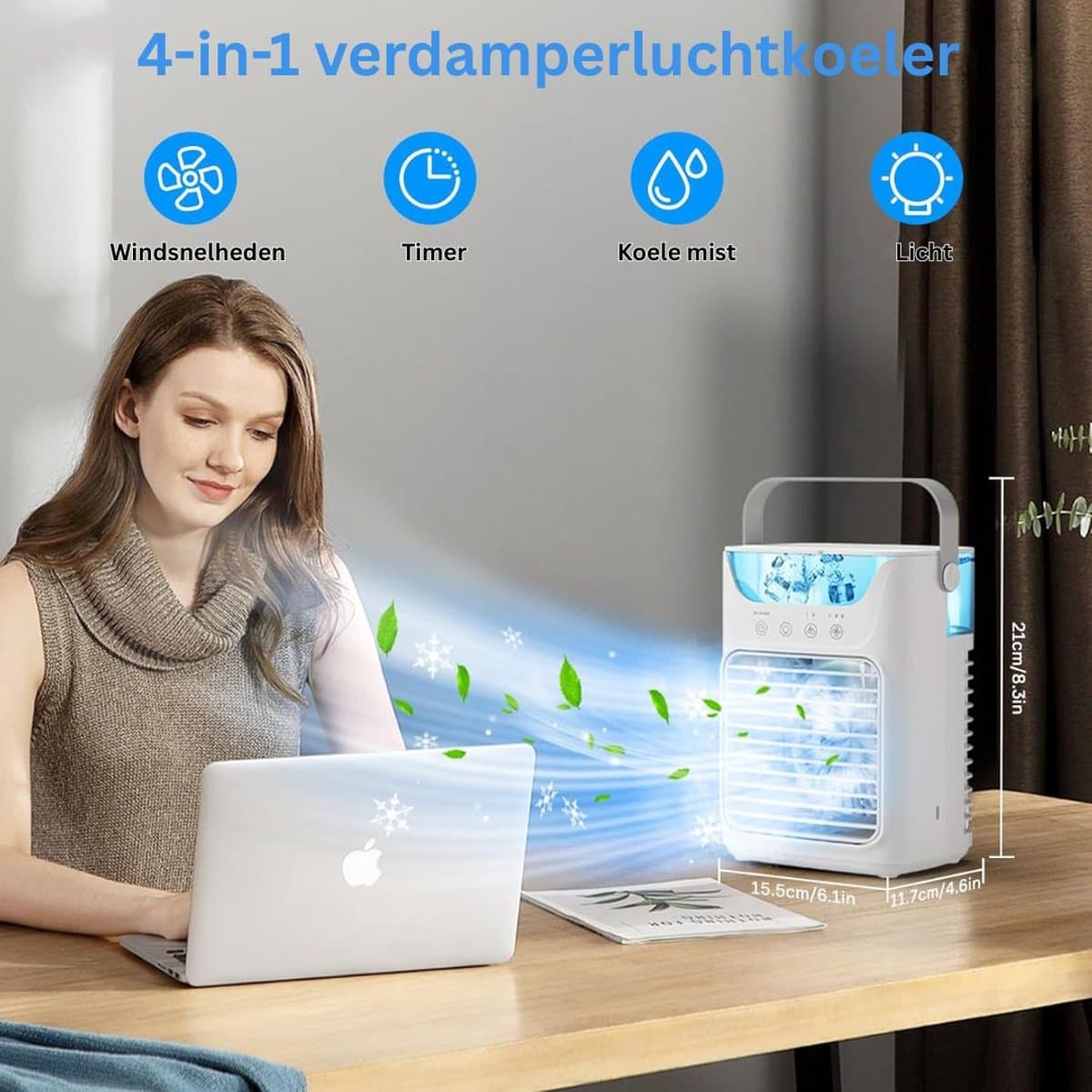 MKSS® Mobiele Airco - Airconditioning - Ventilatoren - Airco Zonder Afvoerslang - Wit thumbnail 5