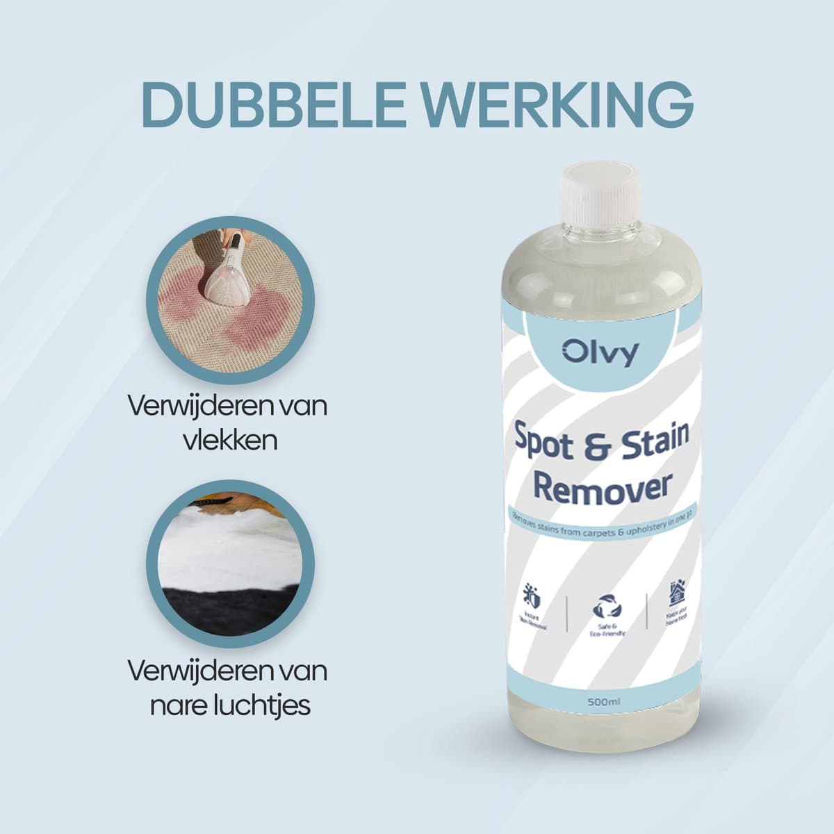 Olvy Vlekkenreiniger - Tapijtreiniger - Reinigingsvloeistof - Vlekverwijderaar - 500ml thumbnail 2
