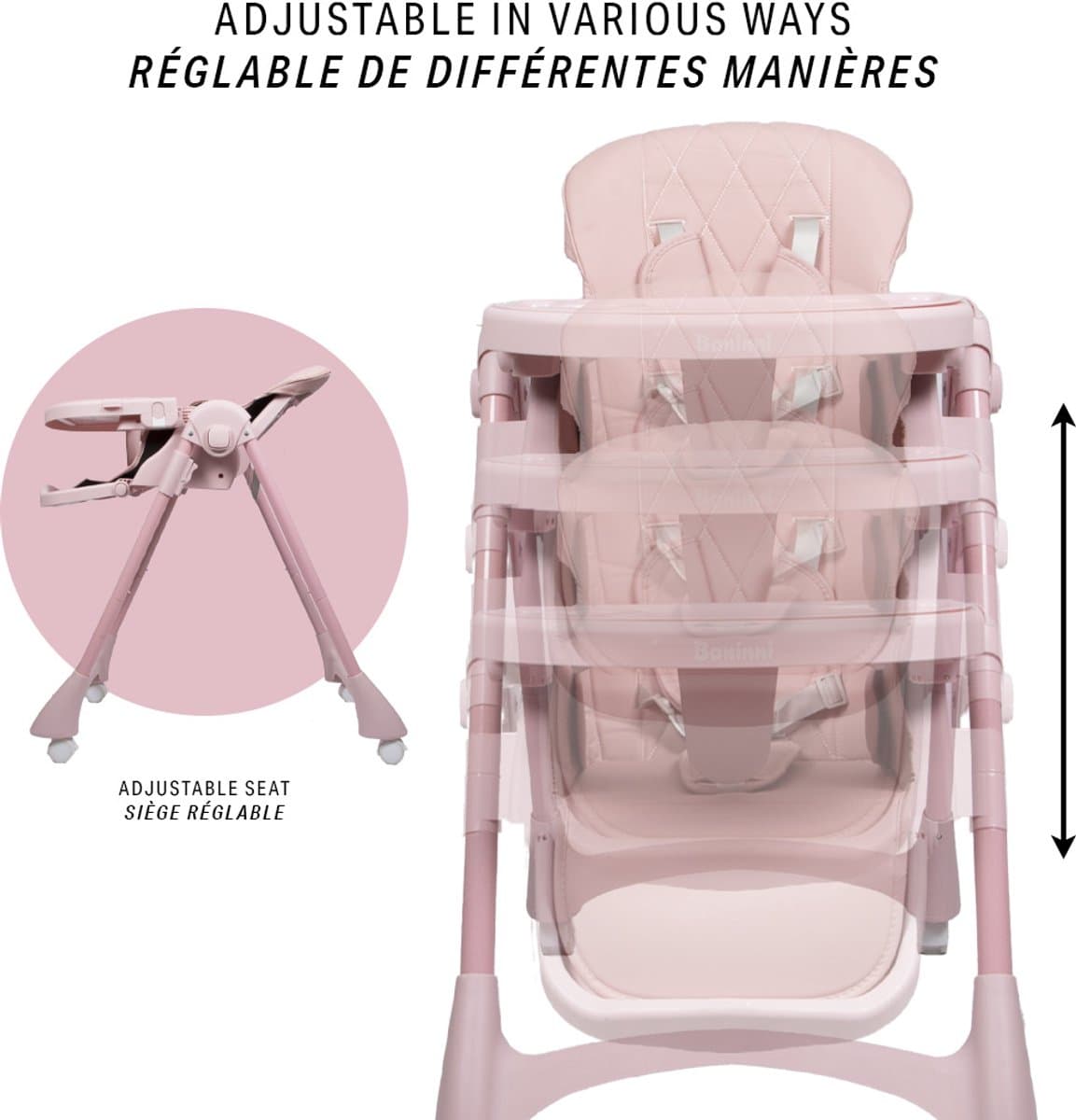 Baninni Kinderstoel - Meegroeistoel Roma Roze thumbnail 6