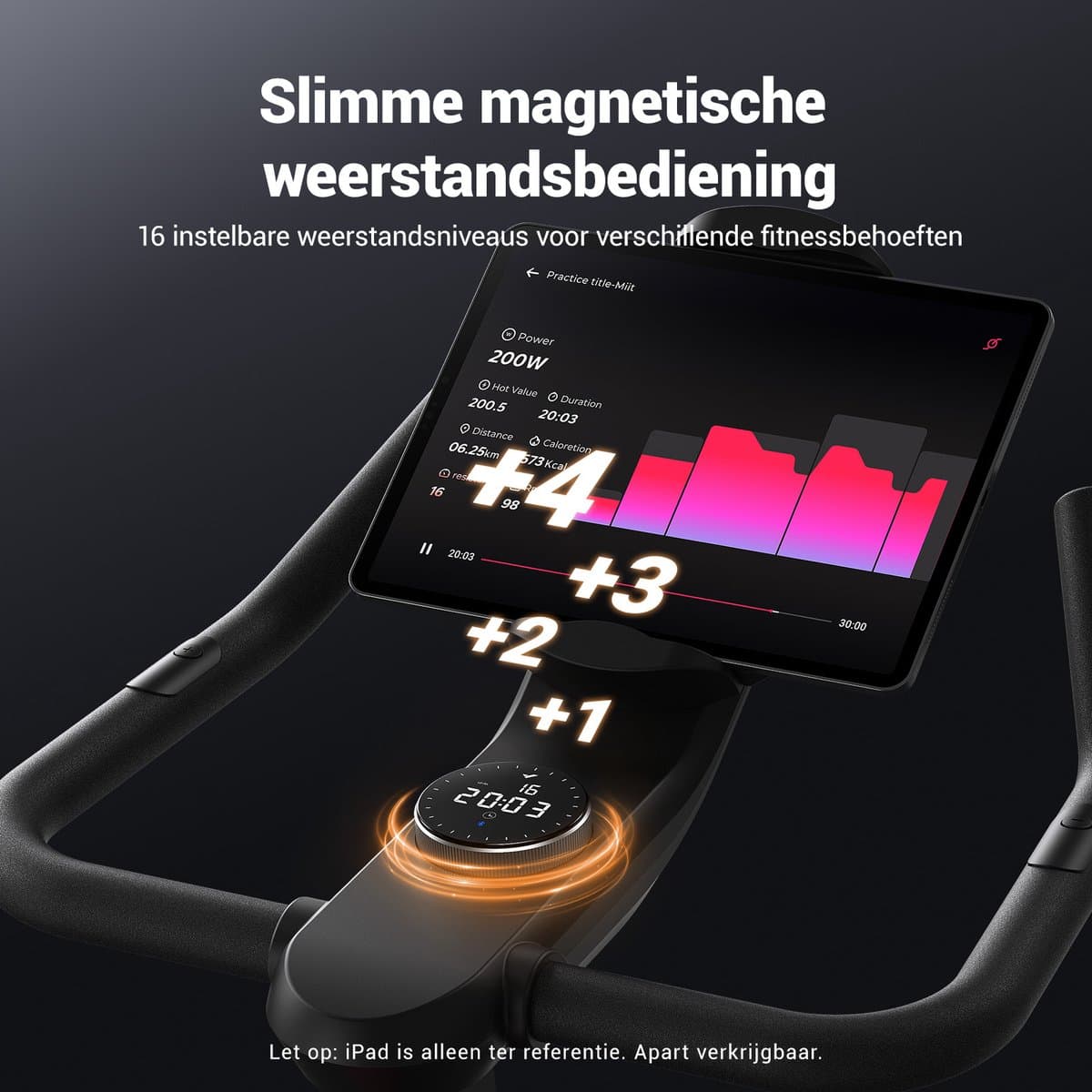 MERACH Hometrainer - 16 Niveaus Magnetische Weerstand - ± 6% Helling - LED-scherm - Bluetooth - APP - Maximaal Gewicht 160 kg - Stil thumbnail 5