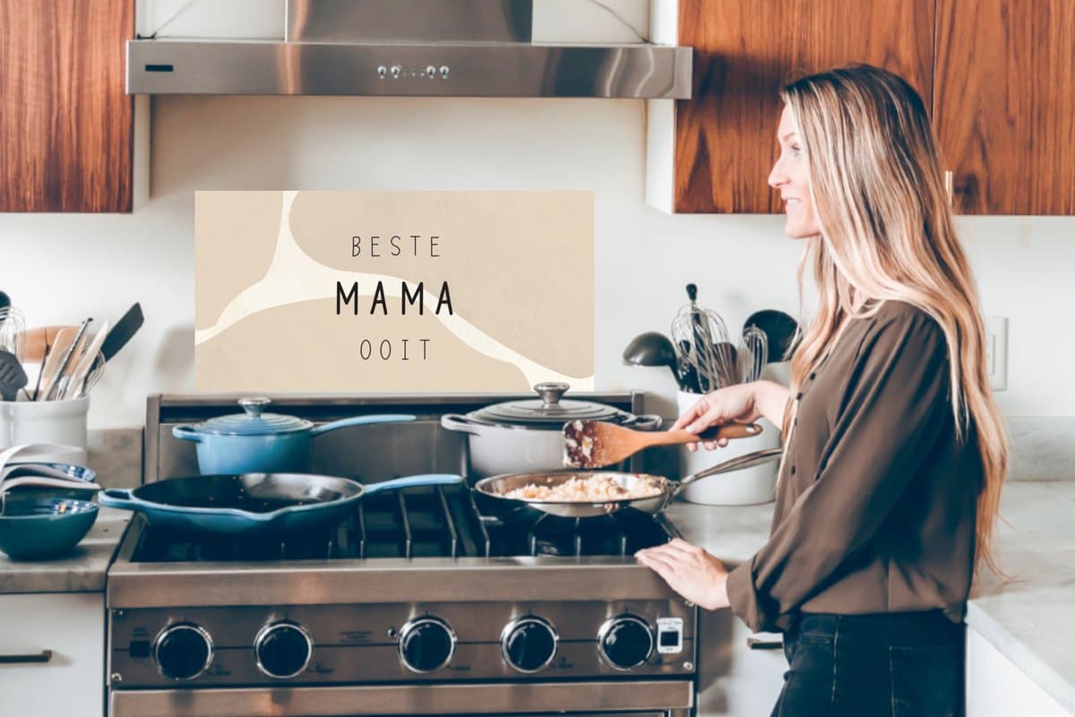 KitchenYeah Spatscherm 90x45 cm - Beste mama ooit - Aluminium thumbnail 5