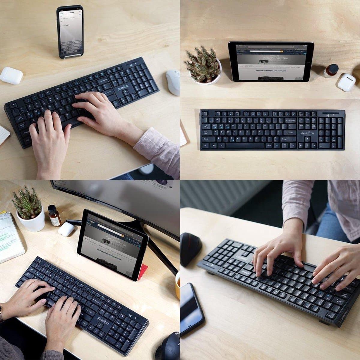Perixx Periboard 810 - Bluetooth toetsenbord - stille toetsen - Full Size - QWERTY/US - Draadloos toetsenbord thumbnail 6