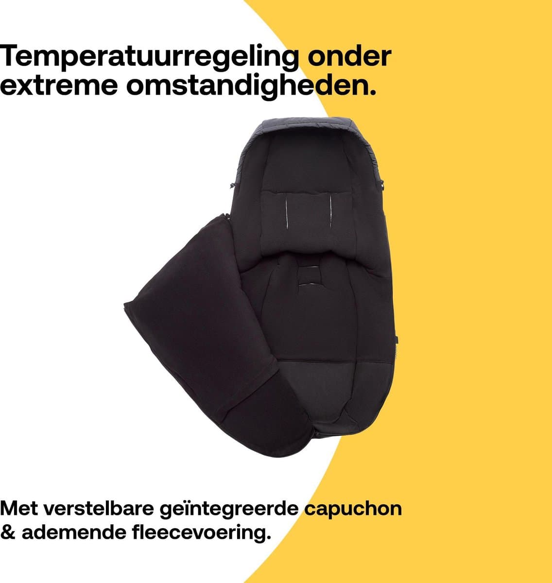 Bugaboo Winter Performance Voetenzak, Must-Have Kinderwagen Accessoire Met Kap, Schoenenschild en Tweeweg Rits in Midnight Black thumbnail 4