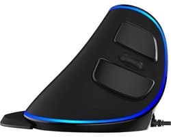 Delux Ergonomische Muis Rechtshandig Zwart