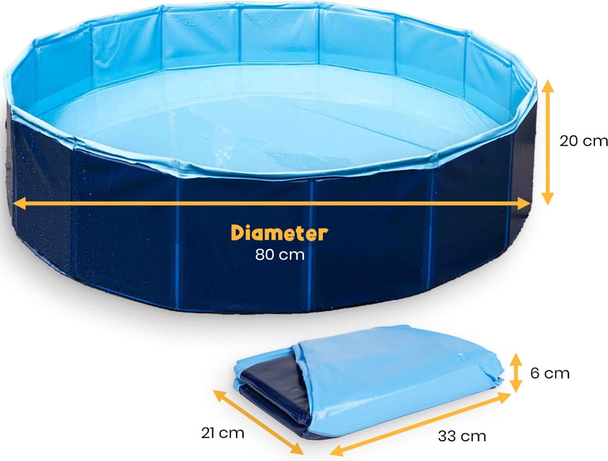 Frummel Honden Zwembad - Waterpret Opzetzwembad Huisdier - Blauw - 80 x 20cm - Opvouwbaar thumbnail 5
