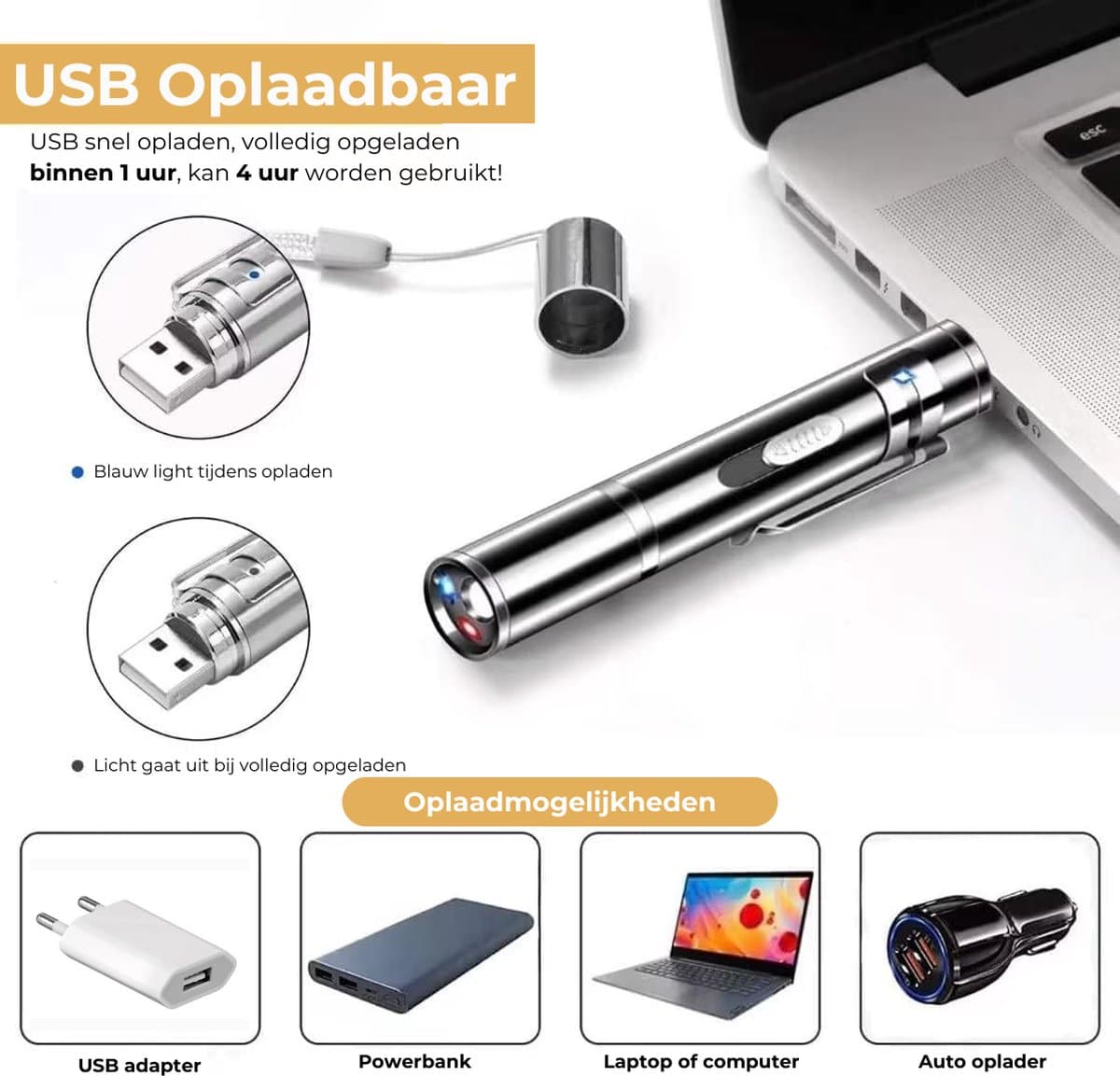 Laavir® Laserpen voor Kat en Hond - USB Oplaadbare Rode Laserpointer - Interactieve Laserlamp - Kattenspeeltjes en Hondenspeeltjes - Rood thumbnail 4