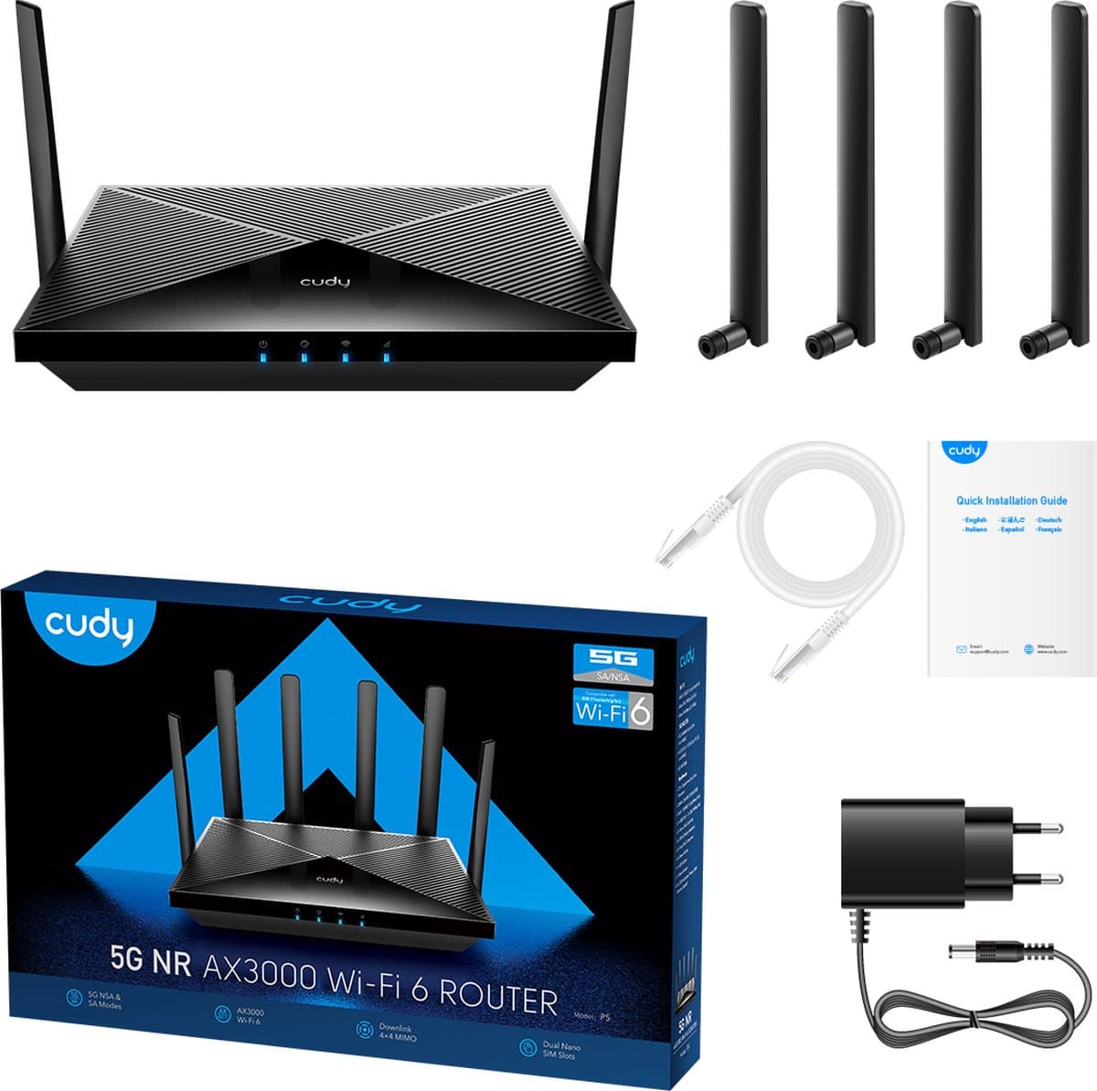 Cudy AX3000 Wi-Fi 6 5G CPE Mesh Router met dual-sim thumbnail 6