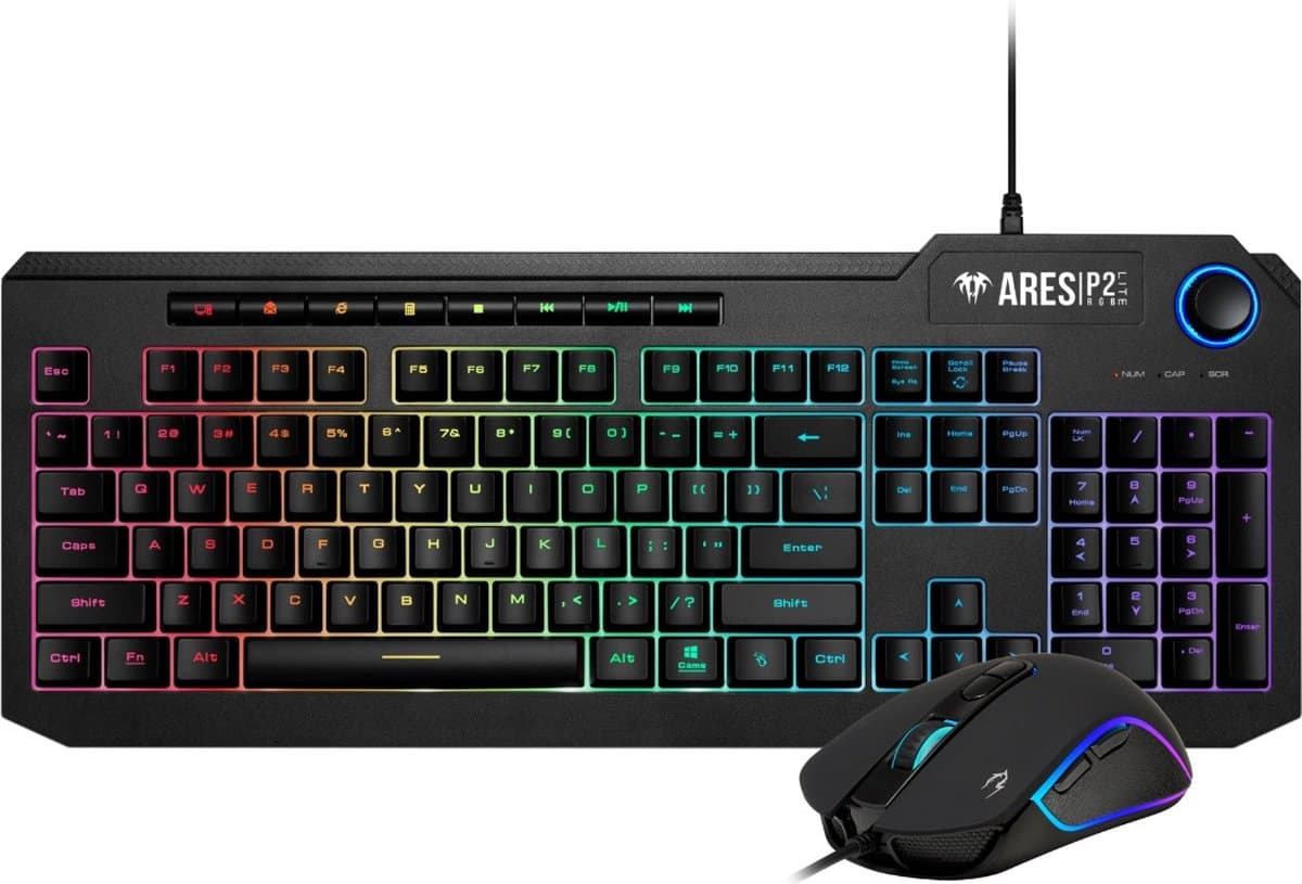 Complete Gaming PC Setup - 27" 144Hz Gaming Monitor, - Mechanical Keyboard (Blue Switches) en -Muis - Ryzen 5 6-Core - RTX 5050 8GB - 16GB - 1TB M.2 SSD - Athena Elite E1 thumbnail 2
