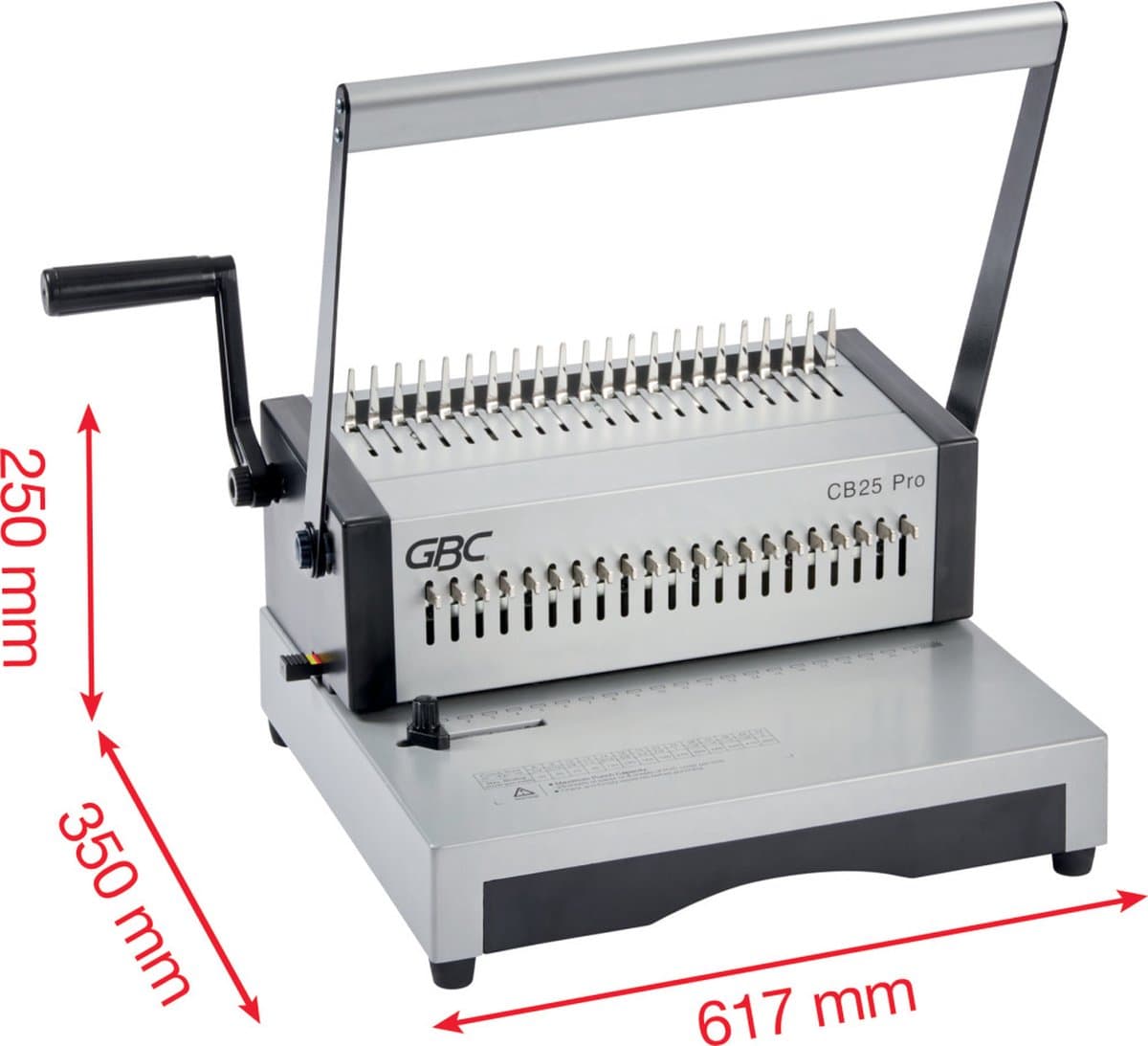 GBC CB25 Pro Handmatige Pons- en Bindmachine voor zwaar gebruik - Capaciteit 500 A4 vellen - Zilver thumbnail 5