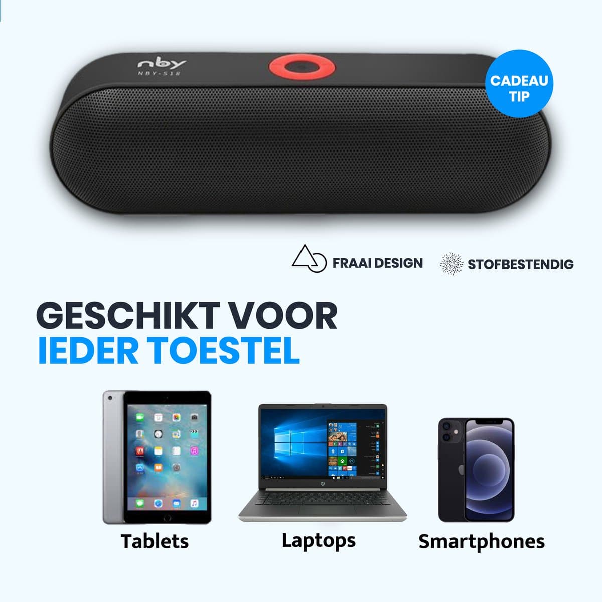 NBY NBY Bluetooth Speaker: 10W, 6 uur batterij, 10 meter bereik thumbnail 2