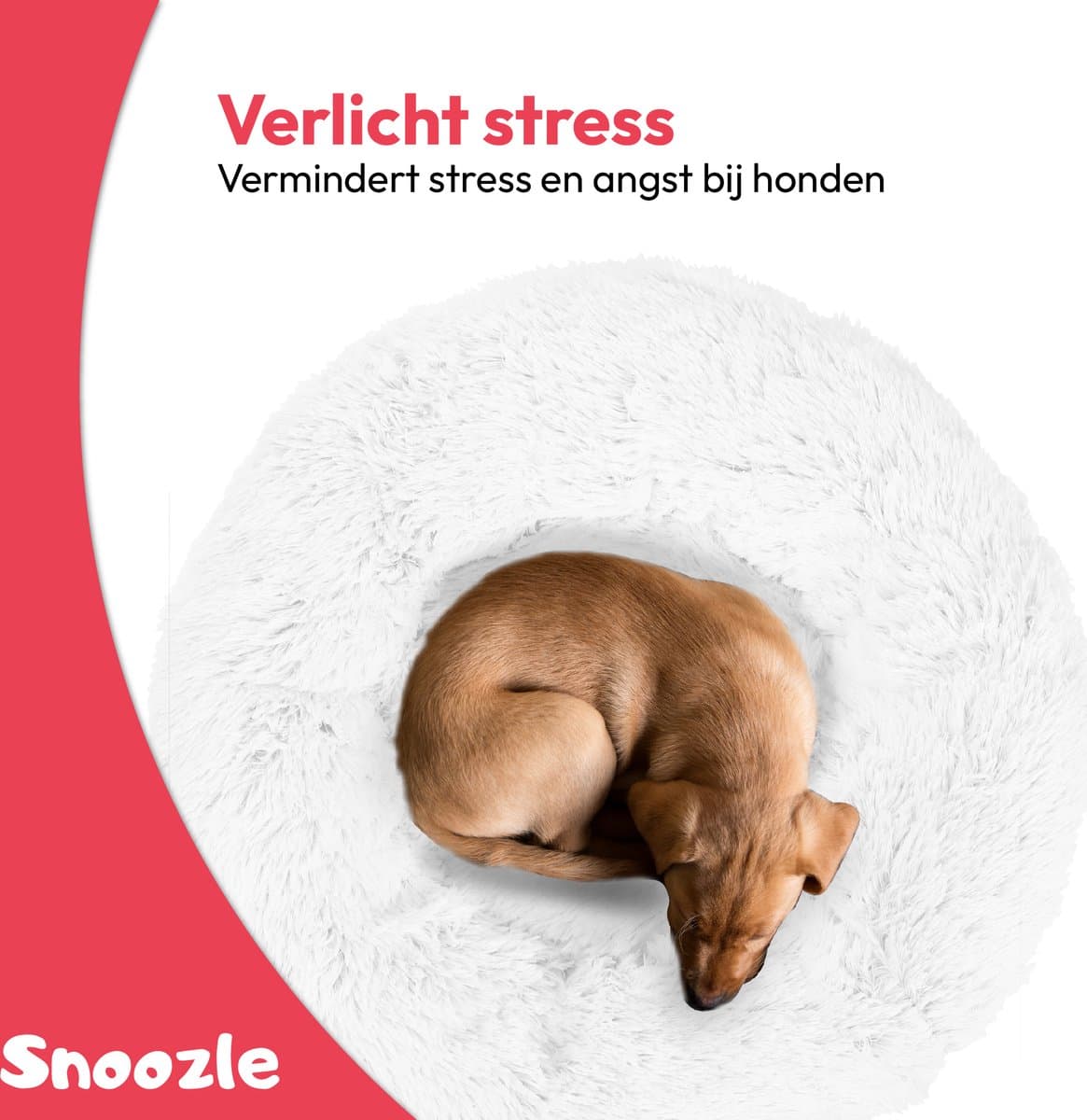 Snoozle Donut Hondenmand L - 70 cm - Fluffy Hondenmand Groot - Ronde Hondenmand Wit - Superzacht Hondenbed Medium - Anti-Stress Hondenkussen thumbnail 7