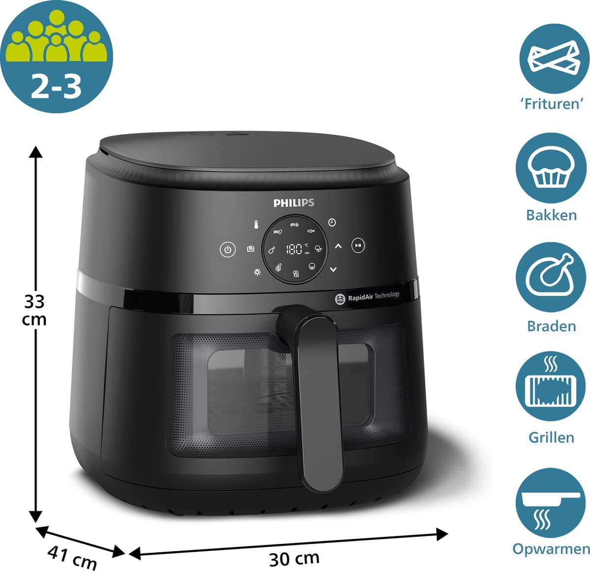 Philips NA230/00 airfryer 6,2 liter met kijkvenster thumbnail 6