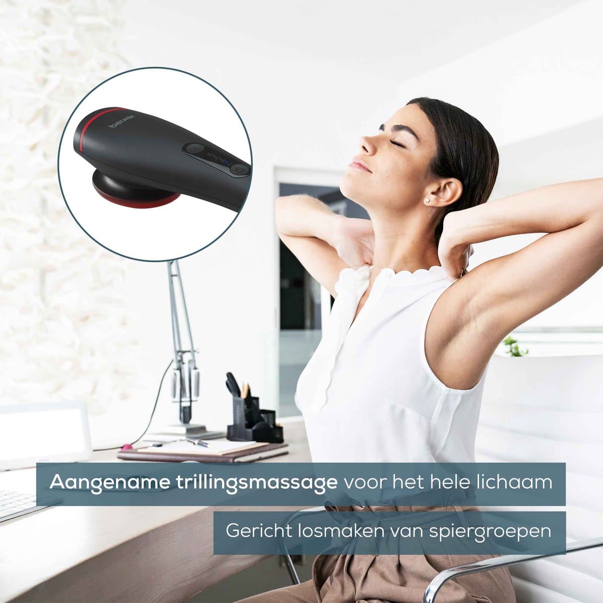 Beurer MG 24 Massageapparaat met Warmtefunctie – Vibrerende Massage voor Spieren – 3 Opzetstukken – 2 Intensiteiten – 2 Programma’s – Ontspannend & Gebruiksvriendelijk - 3 Jaar Garantie thumbnail 2