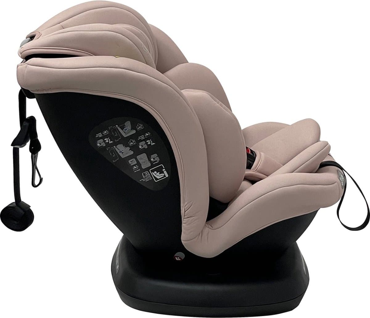Ding Ding Aiden Autostoel Roze - 360° Draaibaar, i-Size, 0-12 jaar thumbnail 7