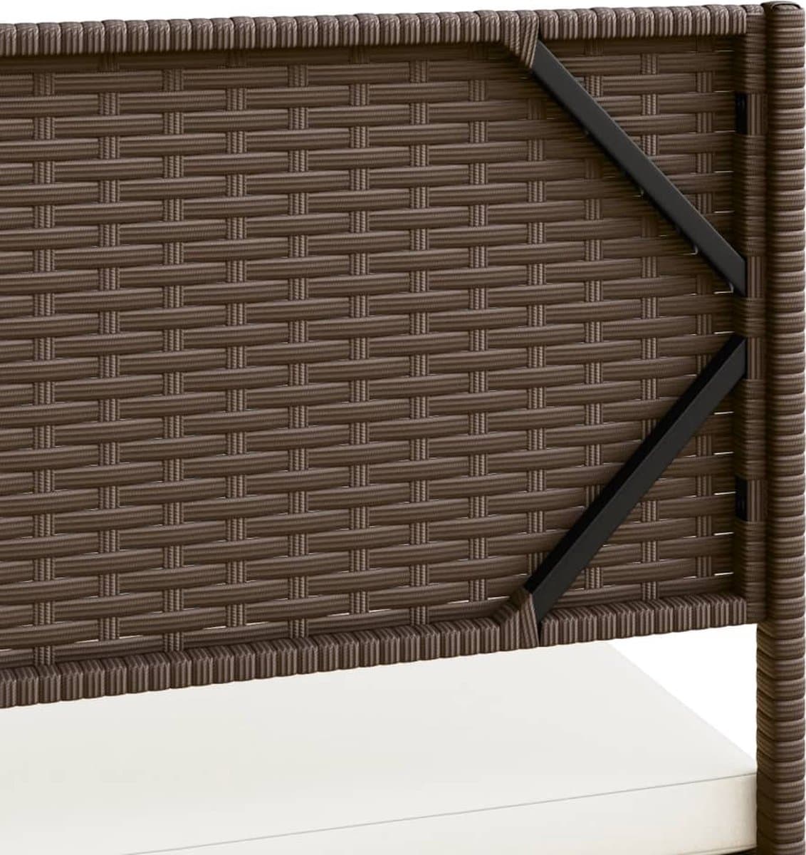 vidaXL - Tuinbank - met - tafel - en - kussens - L-vormig - poly - rattan - bruin thumbnail 3