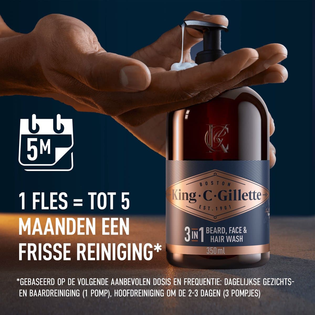 King C. Gillette Baard En Gezichtsreiniger - Voor Mannen - 350 ml thumbnail 4