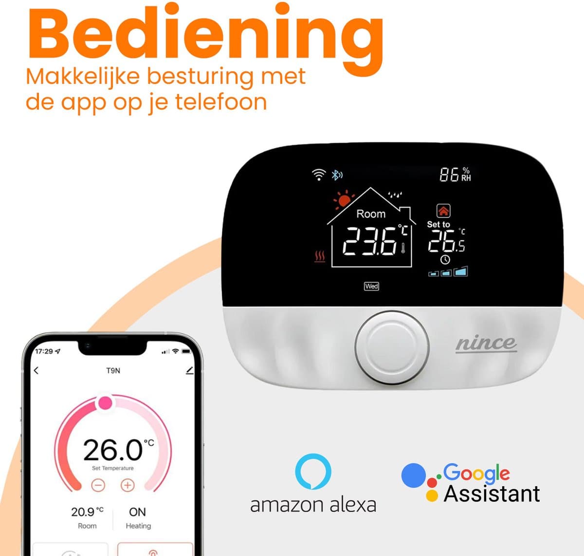 Nince Thermostaat CV ketel - Slimme Thermostaat Voor CV - Digitaal - Handmatig Programmeerbaar - Incl RF module thumbnail 3