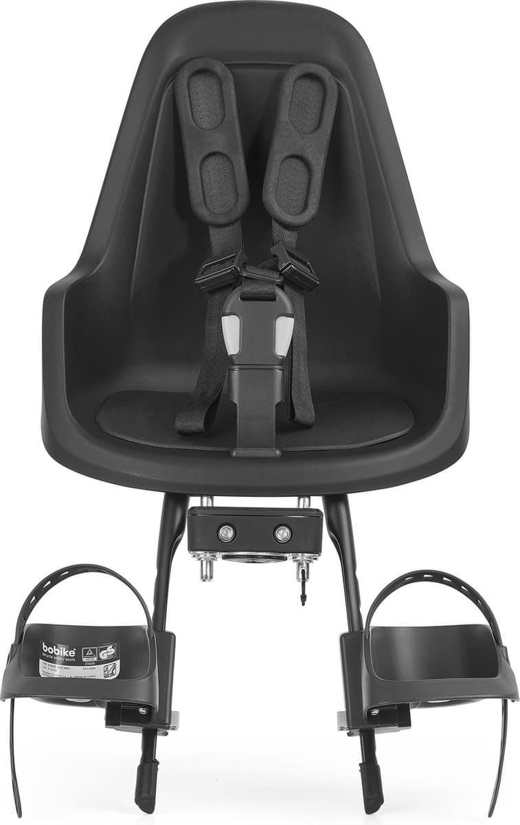 Bobike One Mini voorzitje - Urban Black - fietsstoeltje - kinderzitje - voorzitje - fietszitje - voor fiets of e-bike thumbnail 4