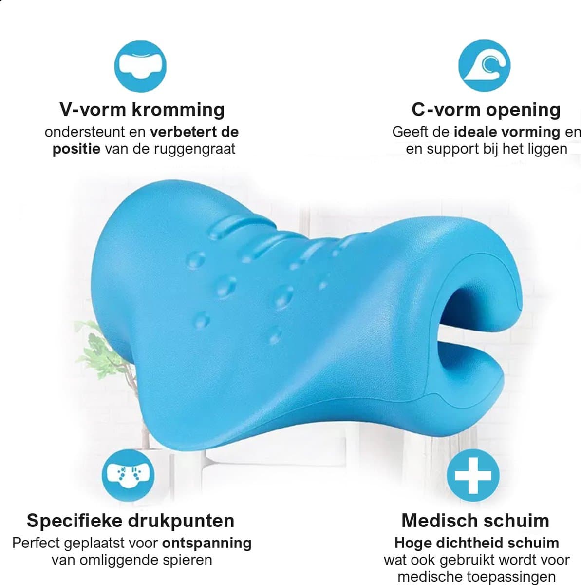 Nekstretcher - Neck releaser - Nekmassage Apparaat - Nek massagekussen - Voor Nek- Schouder- en Rugklachten – Verbeterde drukpunten – Medisch schuim thumbnail 8