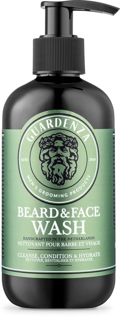 Guardenza Baard & Face wash - baardshampoo – gezichtsreiniger – face wash voor mannen - shampoo voor baard - 250 ml - afbeelding 1