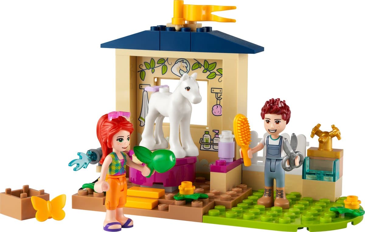 LEGO Friends Ponywasstal: bouwset met paardenverzorging voor kids thumbnail 3