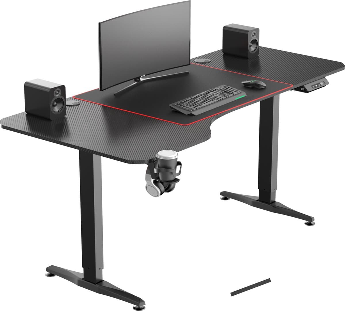 VDD Gaming - Bureau - Game Desk - Zit Sta Bureau - Elektrisch in Hoogte Verstelbaar - Zit-sta Bureau - Game Bureau - Gaming Desk - Computer Tafel - 160 x 75 cm - Zwart - Maximale hoogte 120 cm