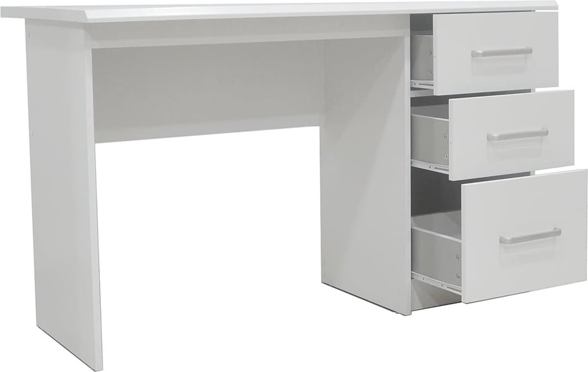 Bureau 120 cm met lades – compact wit bureau met opbergruimte thumbnail 3