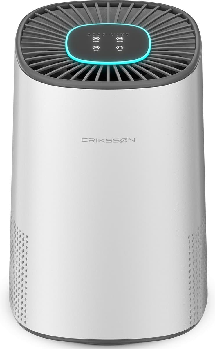 Erikssøn Luchtreiniger Elite - HEPA-14 Filter - Wit - 240 m3/u - Vermindert Stof En Pollen - Met Hepa Filter - Met Ionisator - Air Purifier - Clean Air - afbeelding 1