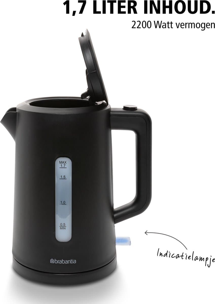 Brabantia Waterkoker - 2200 Watt - 1.7L - Snoeropbergruimte - Automatische uitschakeling - Zwart - BBEK1017 thumbnail 5
