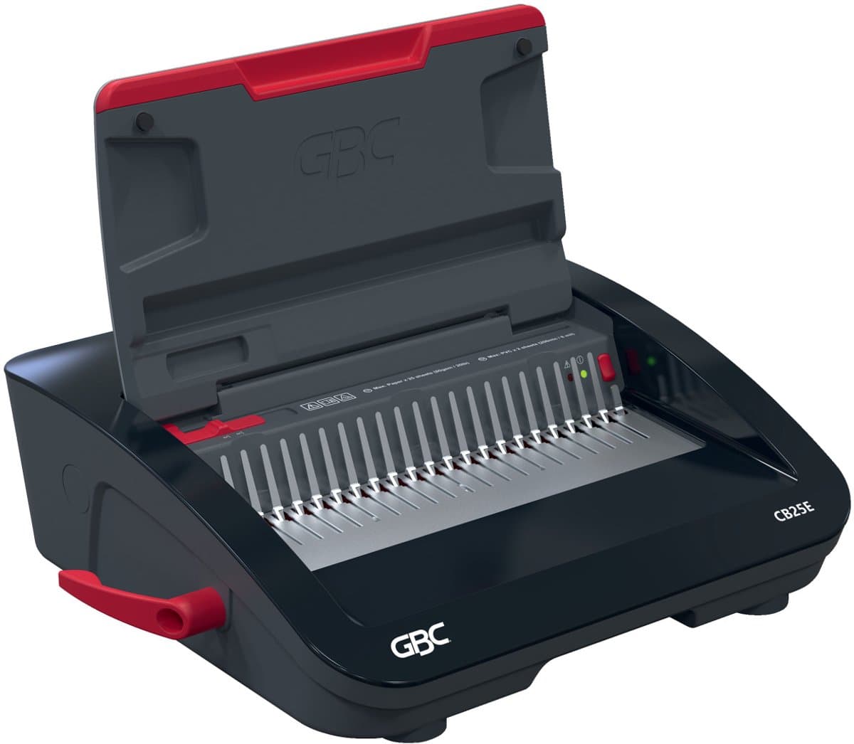 GBC CombBind® CB25E Elektrische Inbindmachine - Plastic Bindruggen - 450 Vel - Zwart/ Rood thumbnail 2