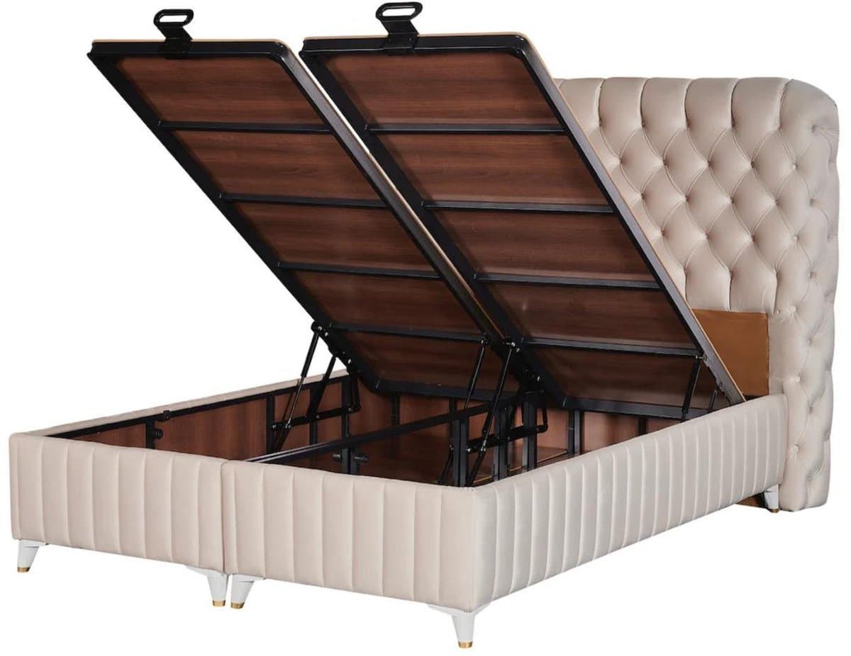 BSS Bedding Fluffy - Boxspring - Boxspring met Opbergruimte - 160x200 - Beige thumbnail 5